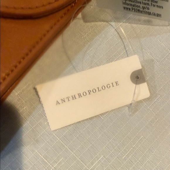 Anthropologie Tan Leather Clutch with Tassel - Picture 4 of 8